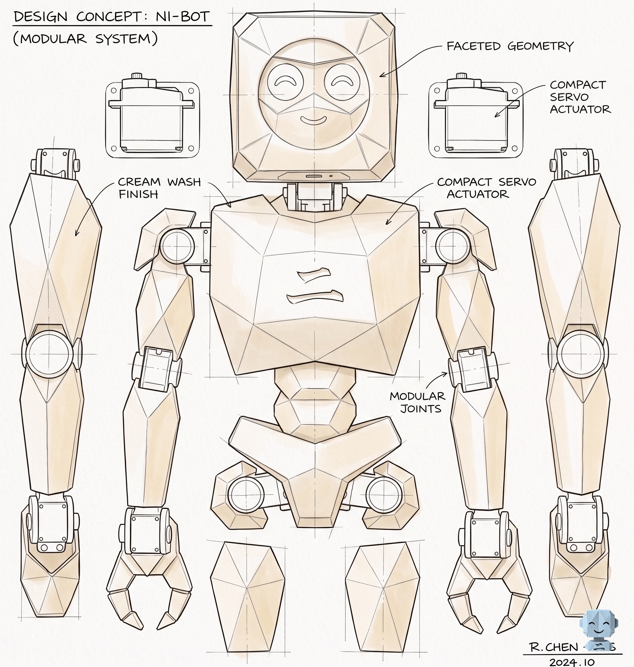 Origami v1.0 industrial engineering drawing showing structural design and dimensions