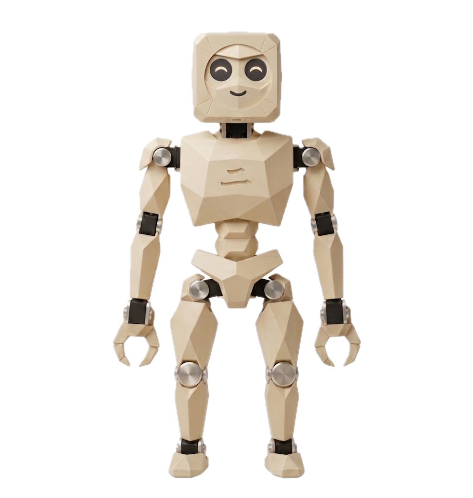 Origami v1.0 — runibi's open-source humanoid robot, assembled from modular components